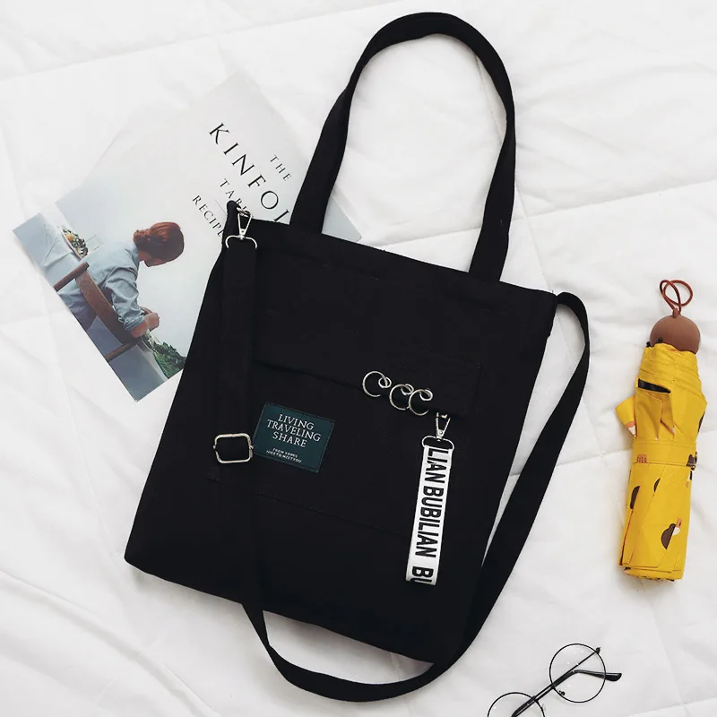 

Fashion Women Letter Canvas Shoulder Bags 2019 New Arrival Soft Letter Zipper Female Students Girls School Bags Handbags