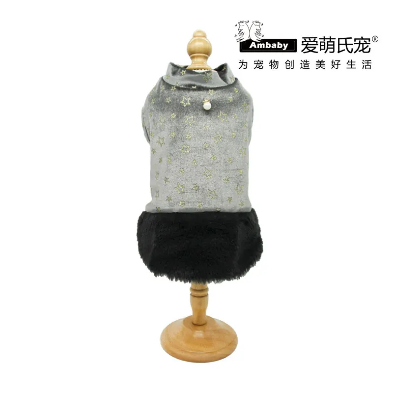 Grey Ambaby/Коллекция года; Лидер продаж; модное флисовый уютный теплое платье для собак; Одежда для маленьких средних размеров; Одежда для больших собак, кошек, домашних животных - Цвет: Grey