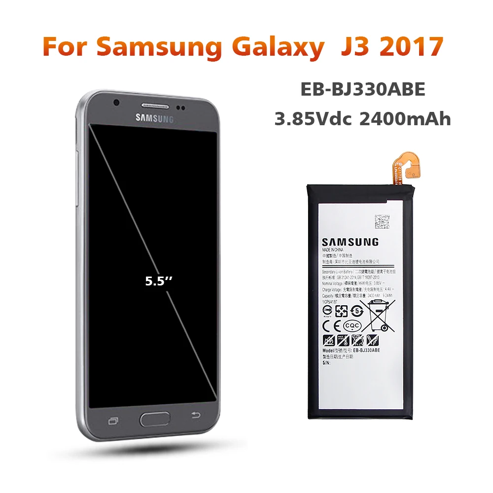 Аккумулятор для samsung J330 EB-BJ330ABE 2400 мАч для samsung Galaxy J3 J3300 J330F SM-J3 Pro, Сменный аккумулятор для телефона