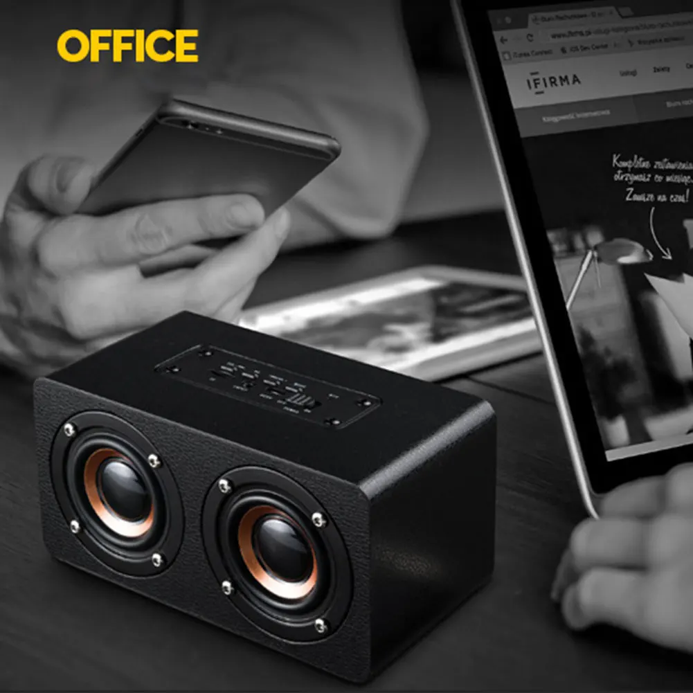 M5 деревянный портативный FM радио открытый Bluetooth бас стерео динамик двойной звуковой ящик беспроводной
