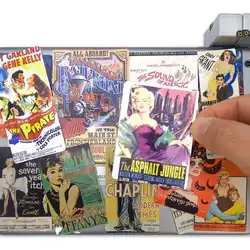 Affiche d'art classique de vieux film, motifs rétro téléphone portable guitare bagages Skateboard moto voiture étanche 46 pièces 