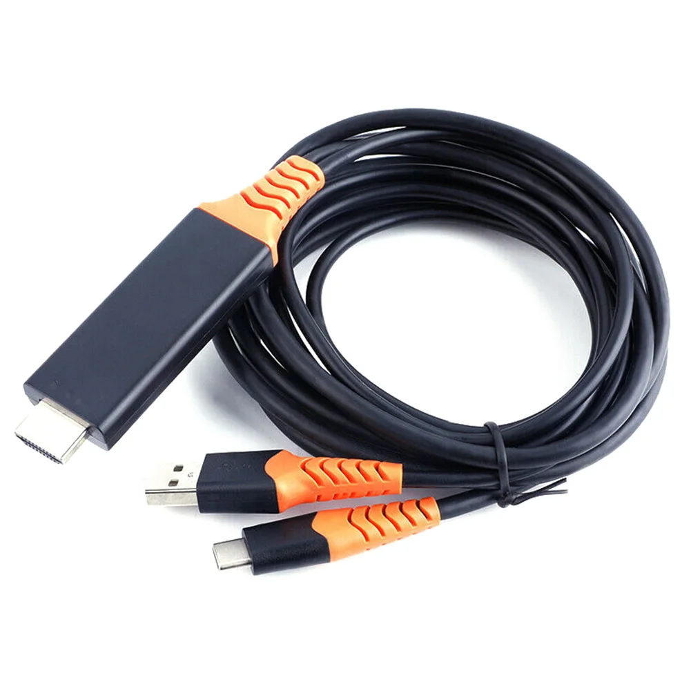 Адаптер кабель type-C к HDMI+ USB блок питания HD адаптер кабель с USB блок питания 4K мобильный телефон компьютер HD с экраном кабель YE-Hot