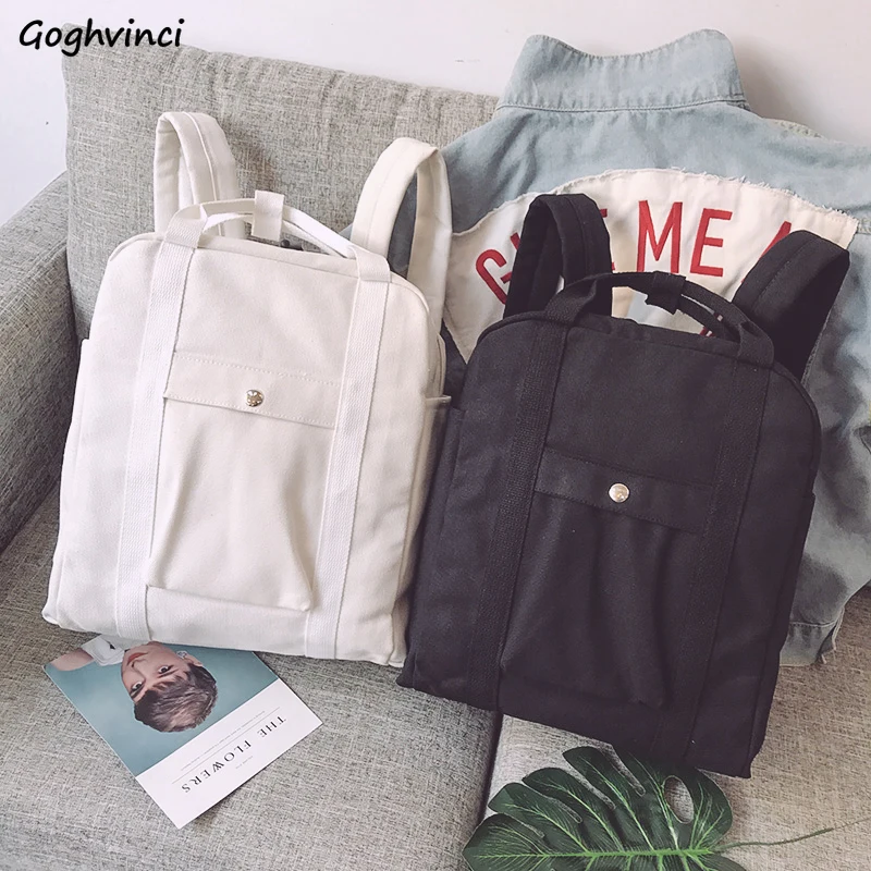 Backpacks Women Laptop Package Schoolbags Solid Couples Unisex Large Capacity College Casual Chic Shoulder Bag Harajuku Ins New | Багаж и