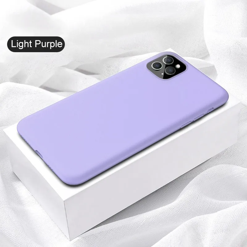 Purple Тонкий жидкий силиконовый чехол для телефона для iPhone 11 Pro XS Max X XR карамельный цвет мягкий чехол для iPhone 11 7 8 6 6s Plus чехол - Цвет: Purple