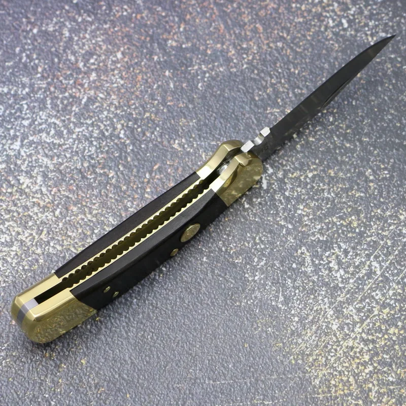 TIGEND B112# Складной нож 440C Лезвие латунь деревянная ручка Открытый Охота Кемпинг тактика выживания карманные Фруктовые Ножи EDC инструмент