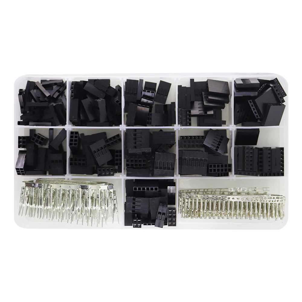620Pcs Dupont Connector 2.54mm Dupont Cable Jumper Wire Pin Header Housing Kit Male Crimp Pins+Female Pin Terminal Connector