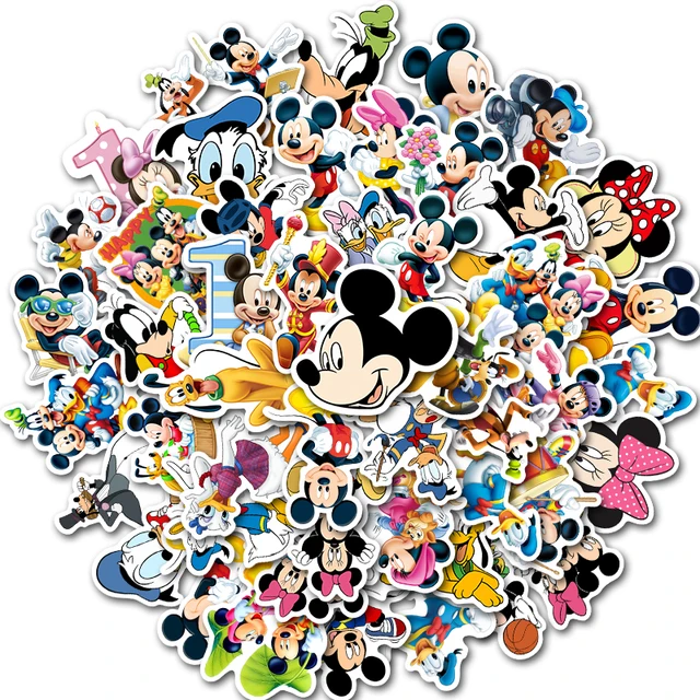10/30/50Pcs/lot Disney Mickey Mouse Stickers no repeating  pull bar box guitar personalized graffiti cartoon Kids sticker Toy 3