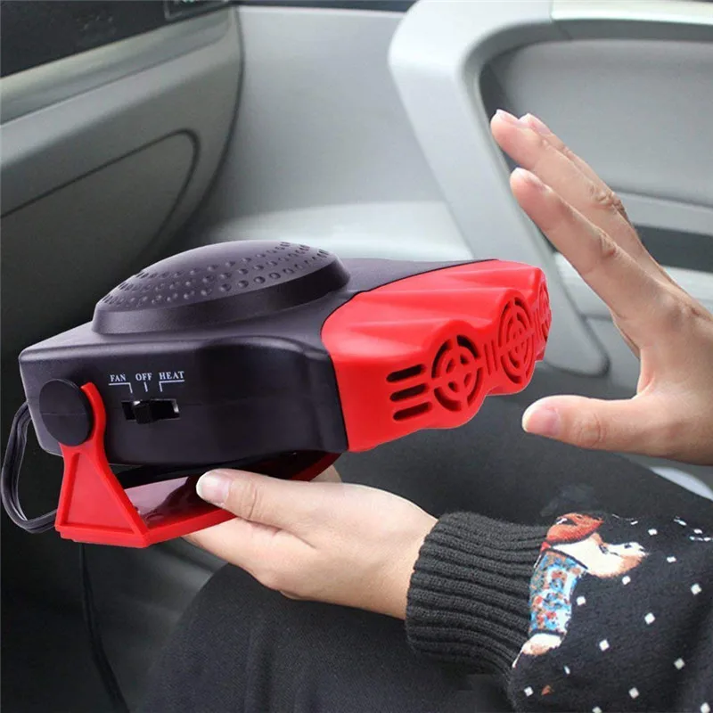 

2 In 1 Protable Auto Car Heater Heating Cooling Fan With Swing-out Handle GL Windscreen Window Demister Defroster 12V 150W