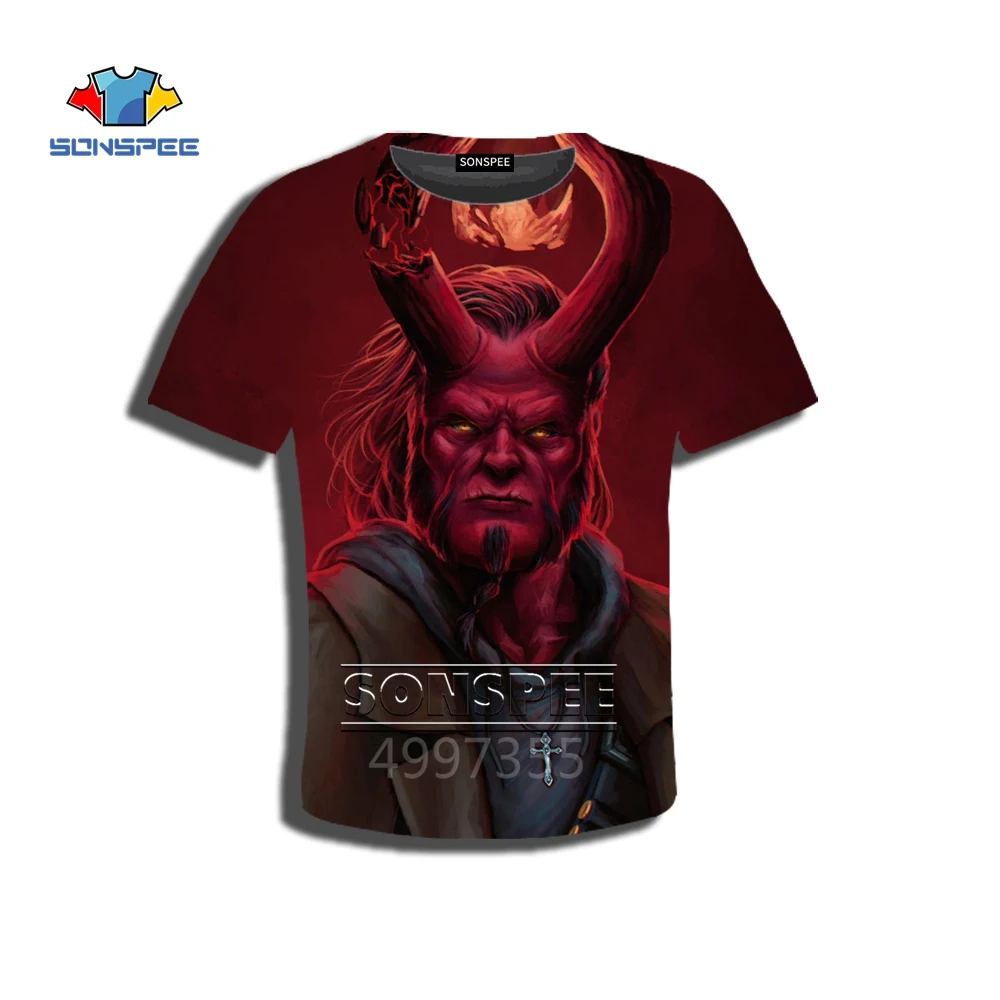 1 SONSPEE/забавная футболка «Hellboy» в стиле «Harajuku», толстовки, худи на застежке, 3D принт, для мальчиков и девочек, подростков, в стиле хип-хоп, детская одежда, X299 - Цвет: 1