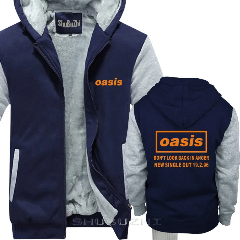 Рок группы Oasis Толстая куртка новая мужская теплая куртка с принтом Новая shubuzhi хлопковая Повседневная Толстовка Camisetas Masculina sbz5060 - Цвет: navy grey