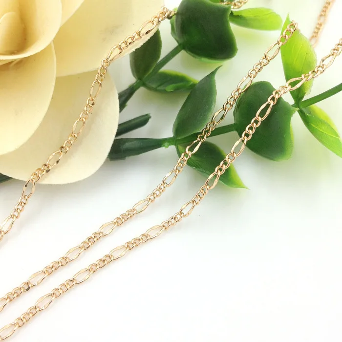 DIY ювелирные аксессуары позолоченная медная цепь 24k золото 3+ 1 цепь панцирное ожерелье в мужской