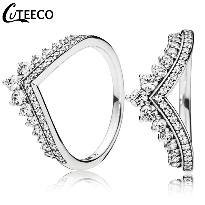 CUTEECO новая корона принцесса кольцо темперамент стек для женщин роскошный