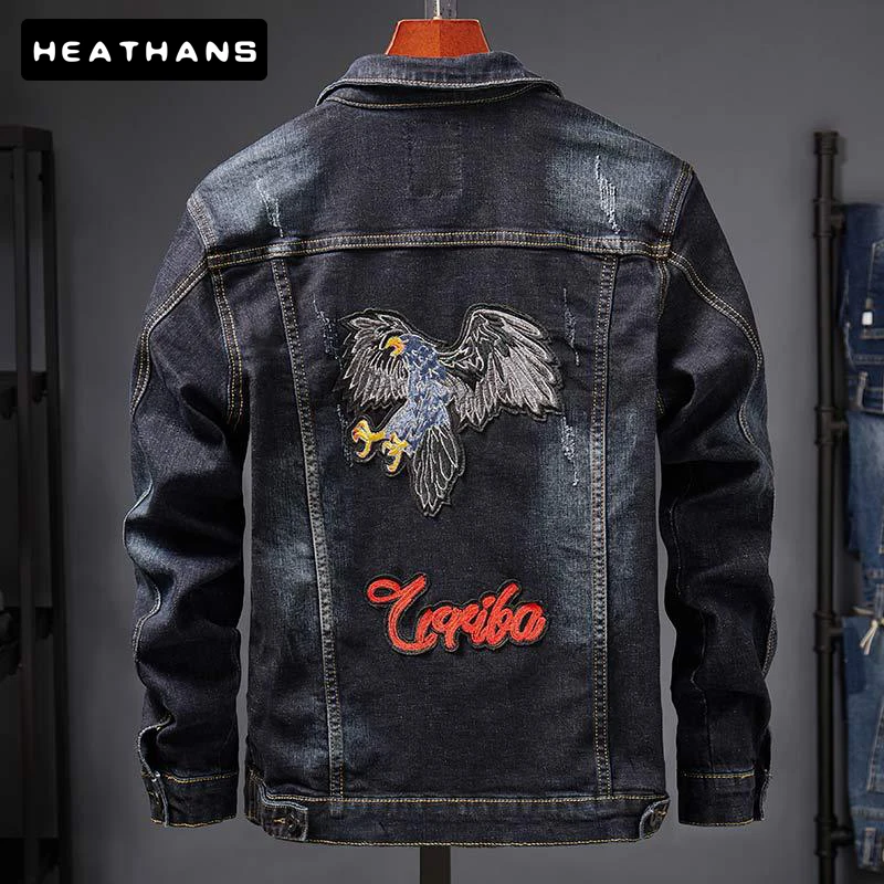 Spring Autumn Jean Jackets Men's New Embroidery Denim Jackets For Male ...