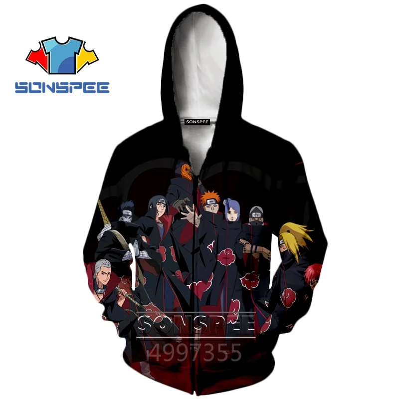 1 SONSPEE с 3D принтом Наруто, Akatsuki для косплея, Harajuku, худи для мальчиков и девочек-подростков, повседневные толстовки, уличная одежда, толстовка с капюшоном, Z28 - Цвет: 1