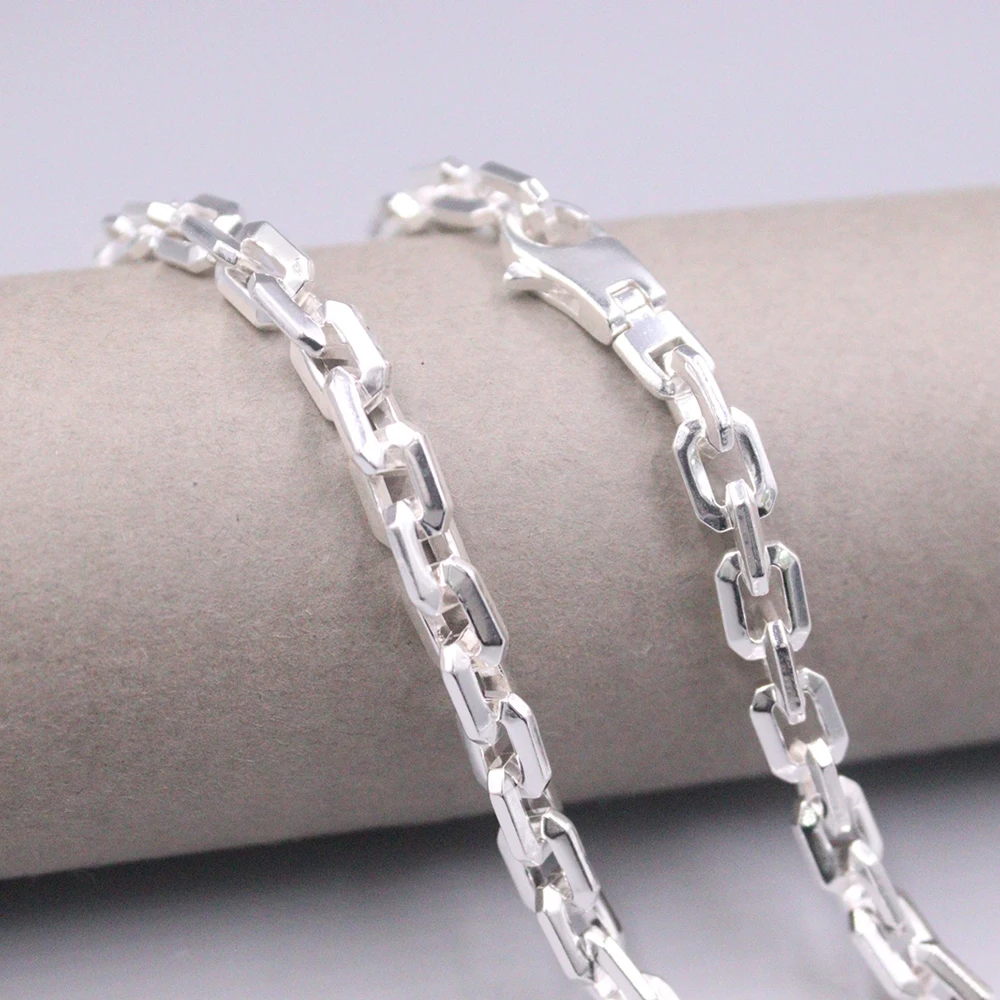 

Real 925 Sterling Silver Necklace 6.0mm Cable Link Chain 20inch Stamped S925 Lobster Clasp