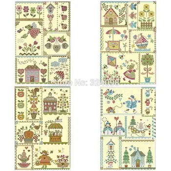 

Garden Four Seasons patterns Counted Cross Stitch 11CT 14CT DIY Chinese Cross Stitch Kits Embroidery Needlework Sets