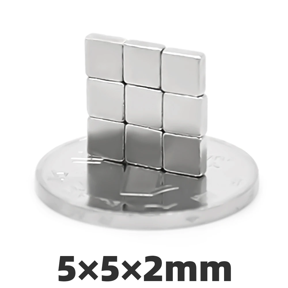 

AGMA 100pcs 5x5x2mm Block Neodymium Magnets 5mm x 5mm x 2mm Strong N35 Square NdFeB Rare Earth Magnet Cuboid Imanes 5*5*2 mm