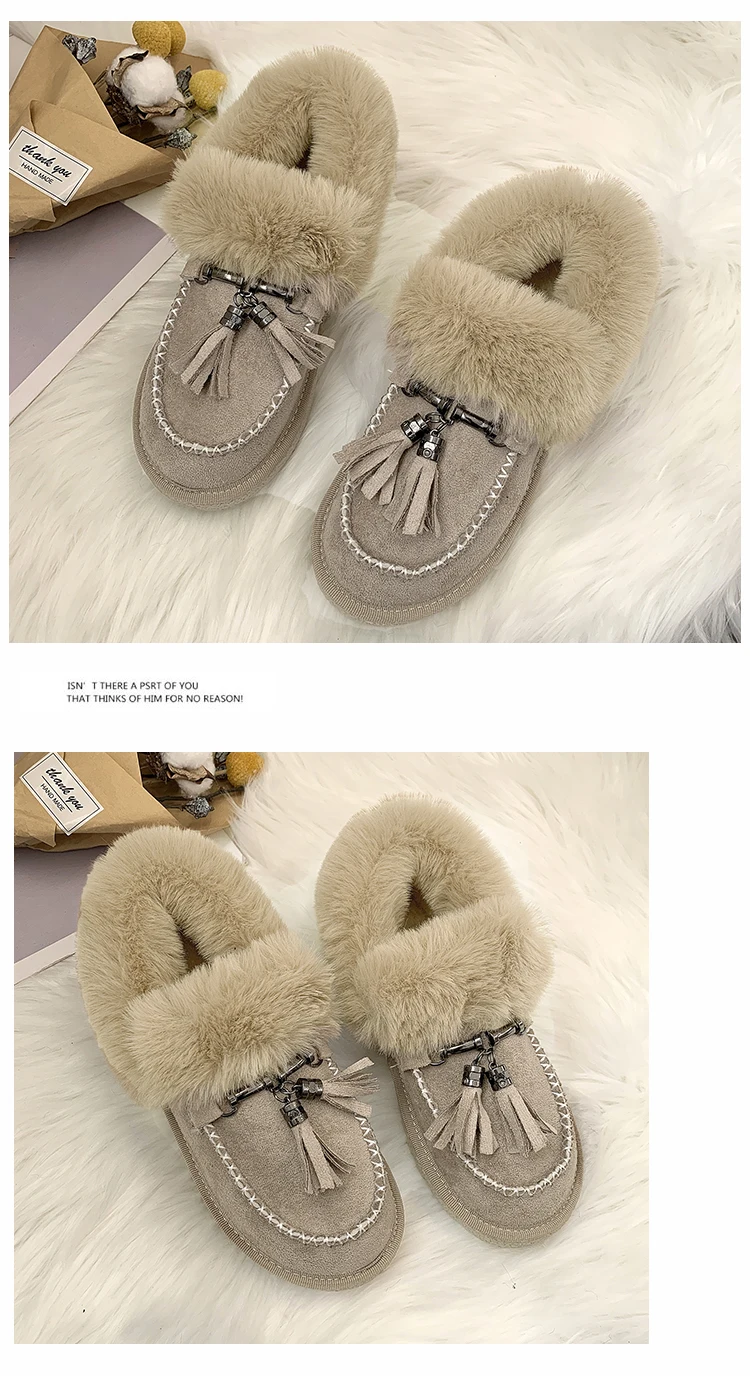 New low price ankle boots for women Winter Snow Boots Leather Plush Non-Slip Rubber Platform Femal Shoes Woman