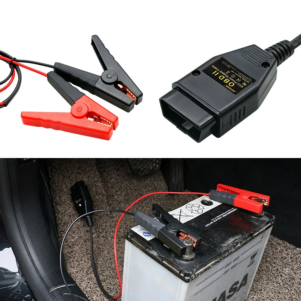 

BT-30 OBD2 Car Battery Replacement Tool Emergency Power Supply Cable Line Cable Clip Power Charging Jump Start Leads Copper Wire