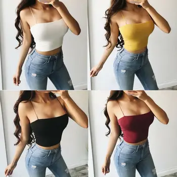 

Fashion Women Casual Sleeveless Crop Tops