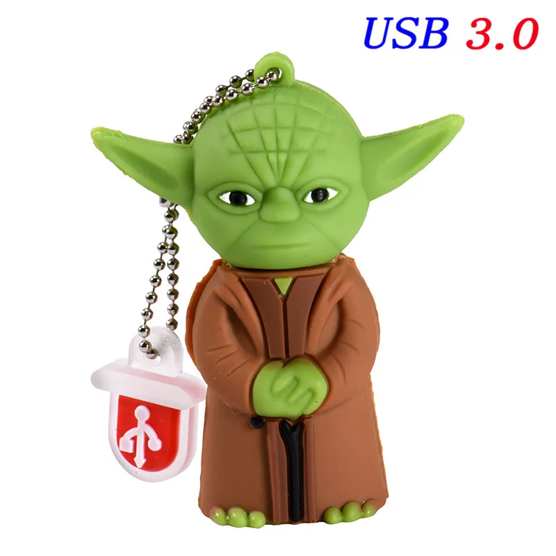 JASTER Marvel Comics, Черная пантера, Человек-паук, Дэдпул, USB 3,0, флеш-накопитель, Миньоны, карта памяти, флеш-накопитель, 4 ГБ, 8 ГБ, 16 ГБ, 32 ГБ, 64 ГБ - Цвет: Master Yoda