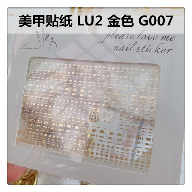 Nail Sticker Decal Patch Bronzing Letter Sticker Light Golden Alphabet Flowers Design for Nail Tattoo LU2 G001-G029