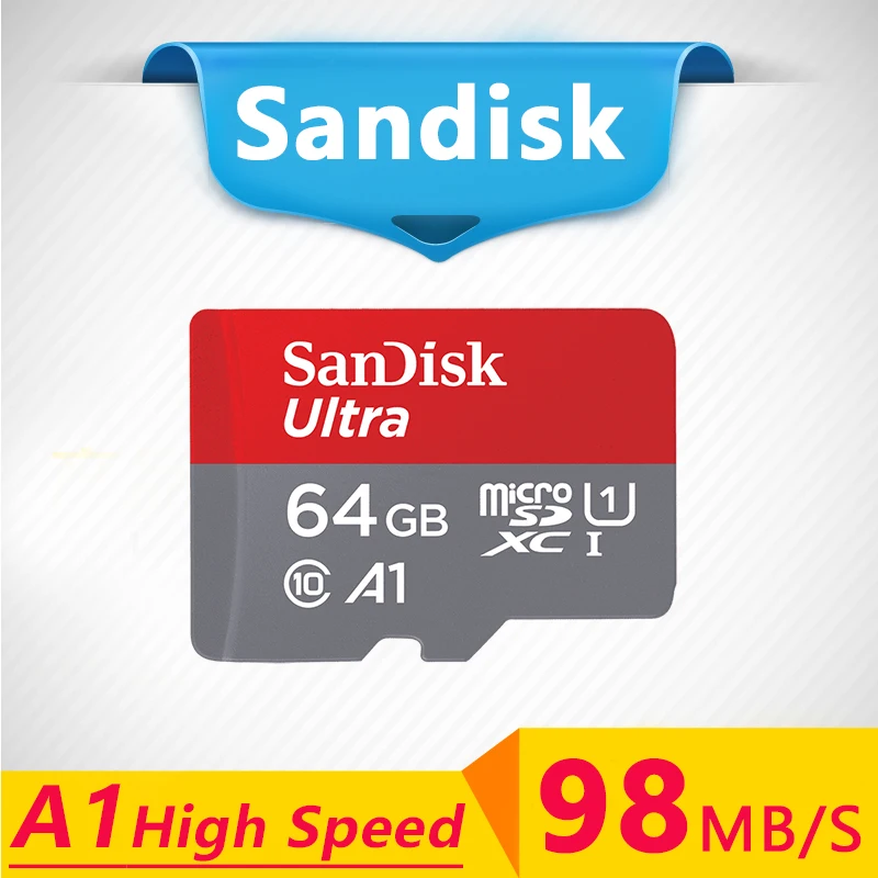 Двойной Флеш накопитель SanDisk A1 слот для карт памяти 16 ГБ 32 64 128 98 МБ/с. микро SD карты
