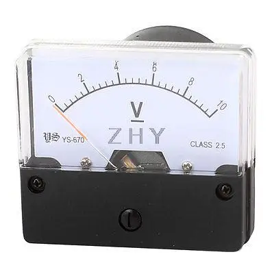

White Black Plastic Panel Gauge Voltmeter Voltage Meter DC 0-10V for Lab