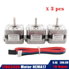 3 шт. 0.4A(17HS3430) 4-свинец Nema17 nema шаговый двигатель NEMA 17 двигатель 42BYGHmotor для 3D-принтеры Запчасти