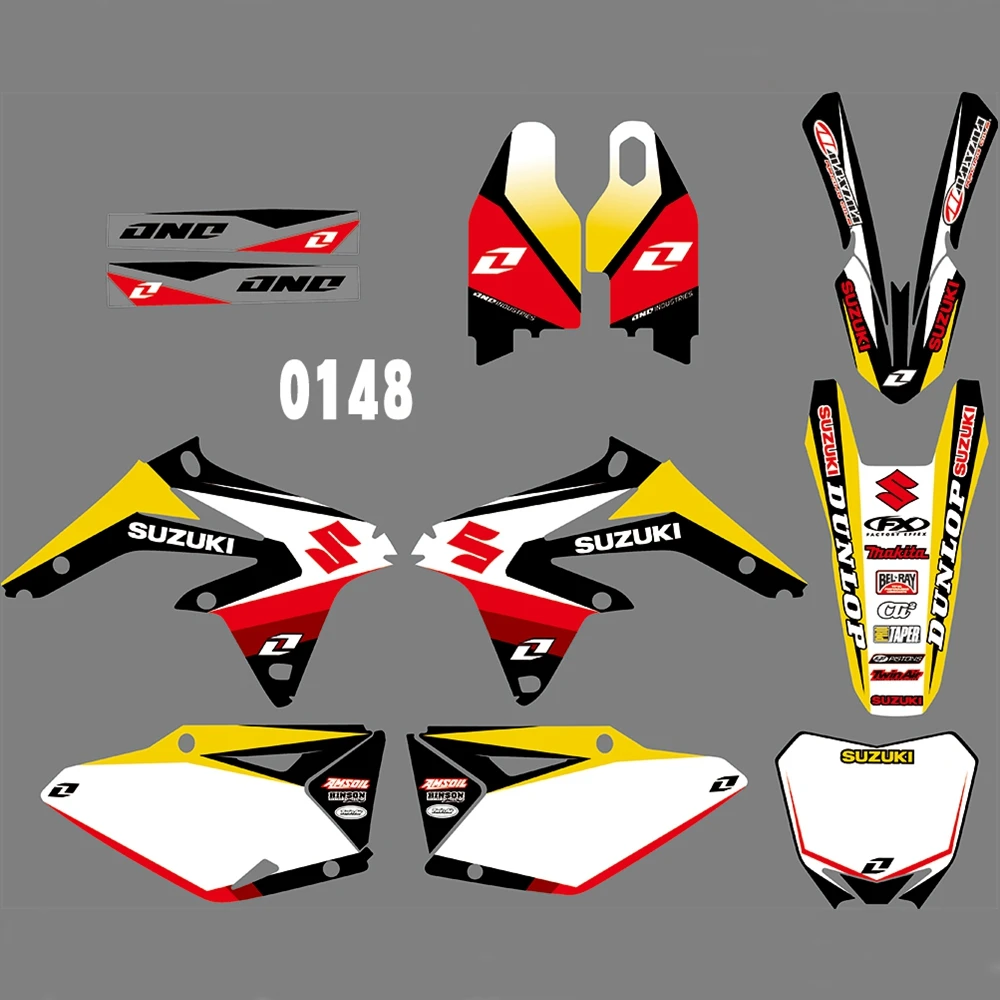 Для SUZUKI RMZ450 2008- Графика наклейки на заказ Номер Наименование лента 3M Полный мотоцикл Фоновые наклейки аксессуары