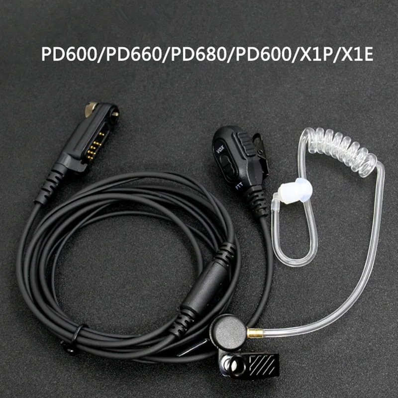 Черный Воздуховод для наушников HYT Hytera PD600 PD602 PD605 PD662 PD665 PD680 PD682 PD685 X1p X1e иди и болтай Walkie Talkie - Цвет: Черный