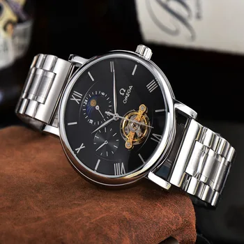 

Omega- Luxury Brand Ceramic Bezel Mens Mechanical 007 Automatic Movement Men Watch Designer Watches Wristwatches 414