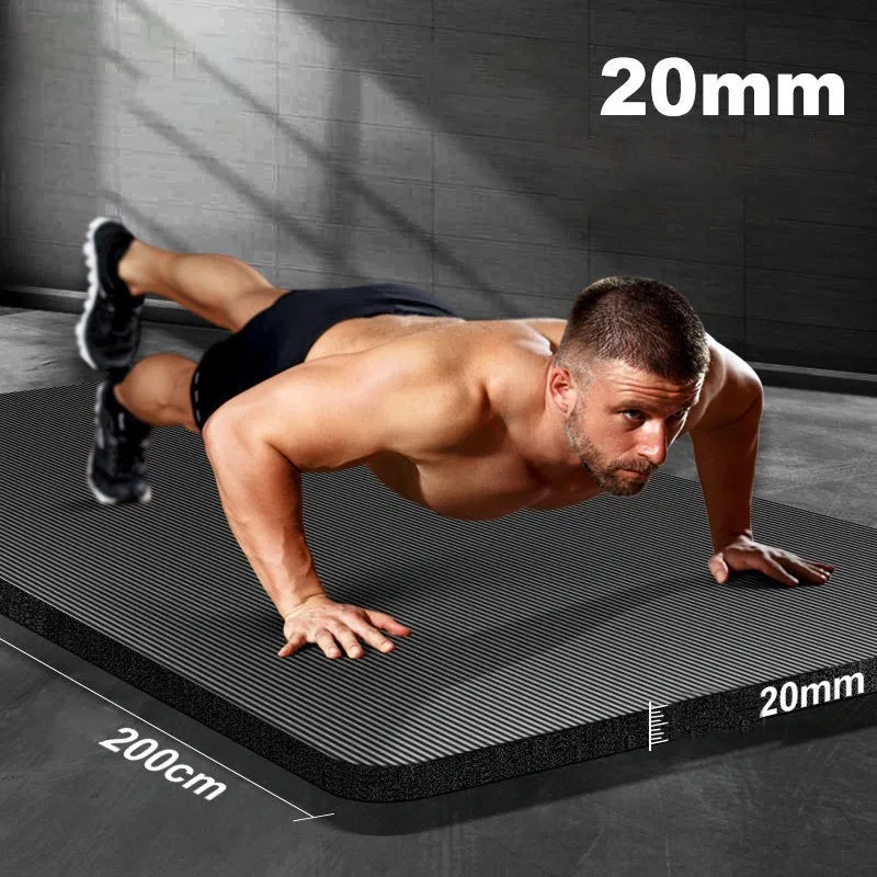 20MM Thicken/Lengthen Non-Slip Durable Fitness Pilates Acupressure Sport Mat High Density Tasteless Pad For Gym Home Unisex Yoga Mat Sports Floor Mats