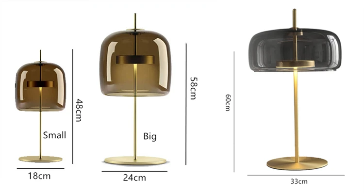 Mushroom Designer Glass Side Table Lamp