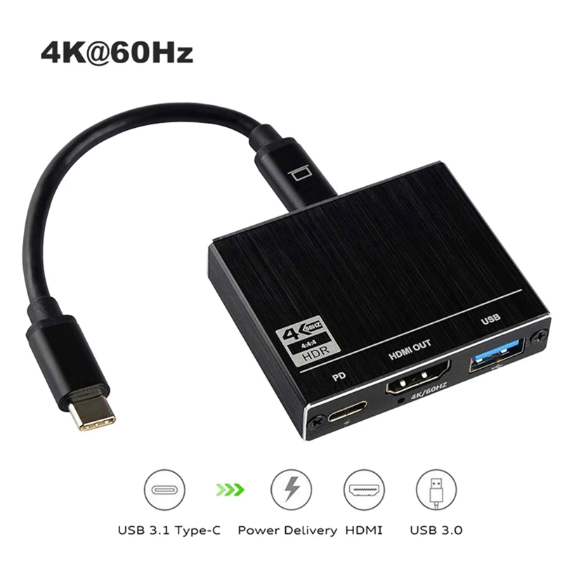 3 в 1 type C концентратор USB C к HDMI 4K 100W USB-C PD