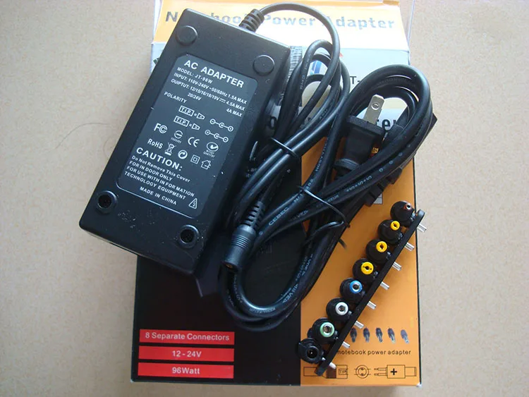 AU/EU/UK/US Plug 96W Universal Laptop Power Supply 110-220v AC To DC 12V/16V/20V/24V Adapter For Laptop/Notebook 20pcs/lot