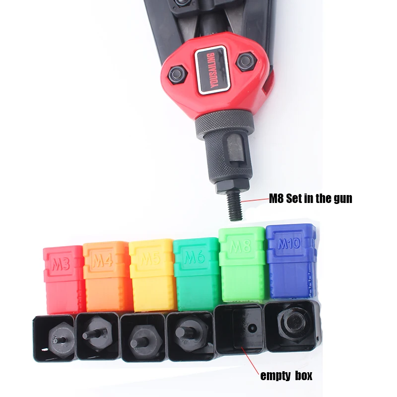 YOUSAILING BT-605 13" Nut Riveter Guns Manual Riveter Hand Thread Riveting Tool Mandrels M3 M4 M5 M6 M8 M10