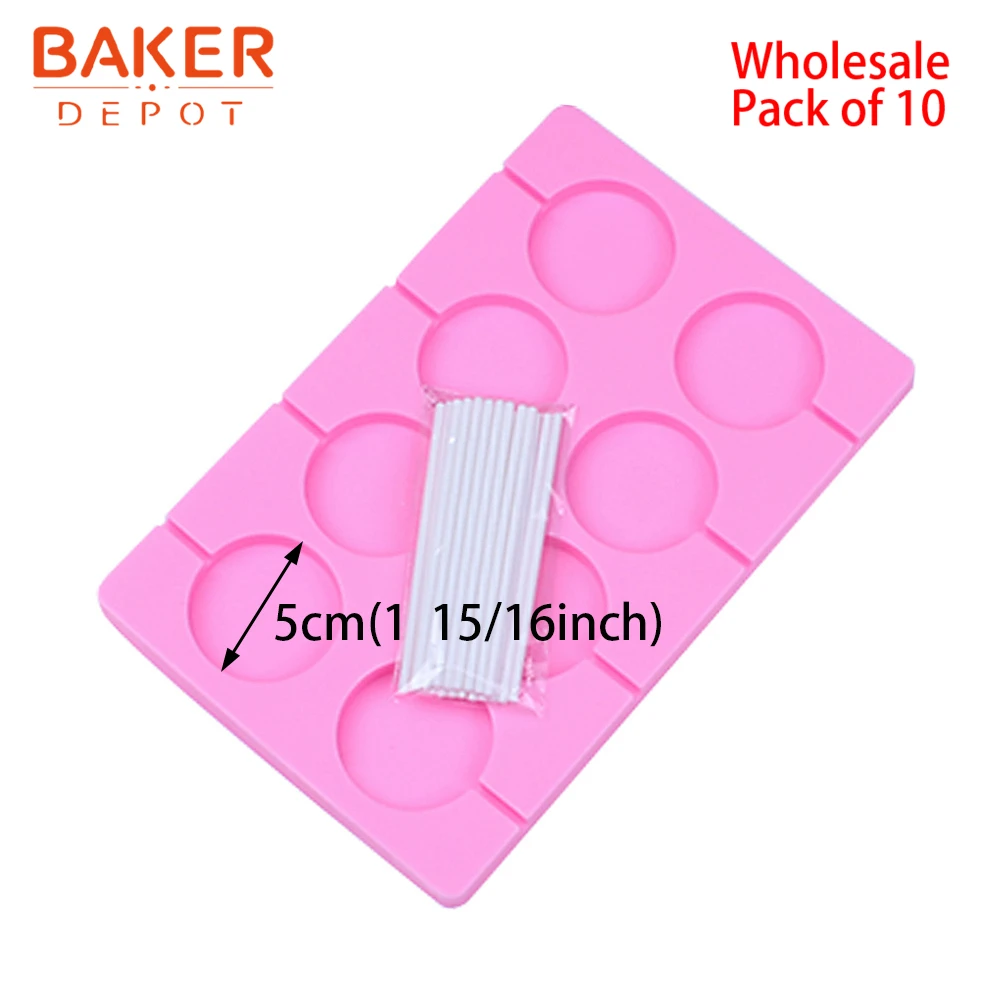 BAKER DEPOT оптом силиконовые формы для леденцы Конфеты Шоколад круглый клейкий бисквит форма цветок Торт Украшение Инструмент Упаковка из 10 - Цвет: CDY-224-10