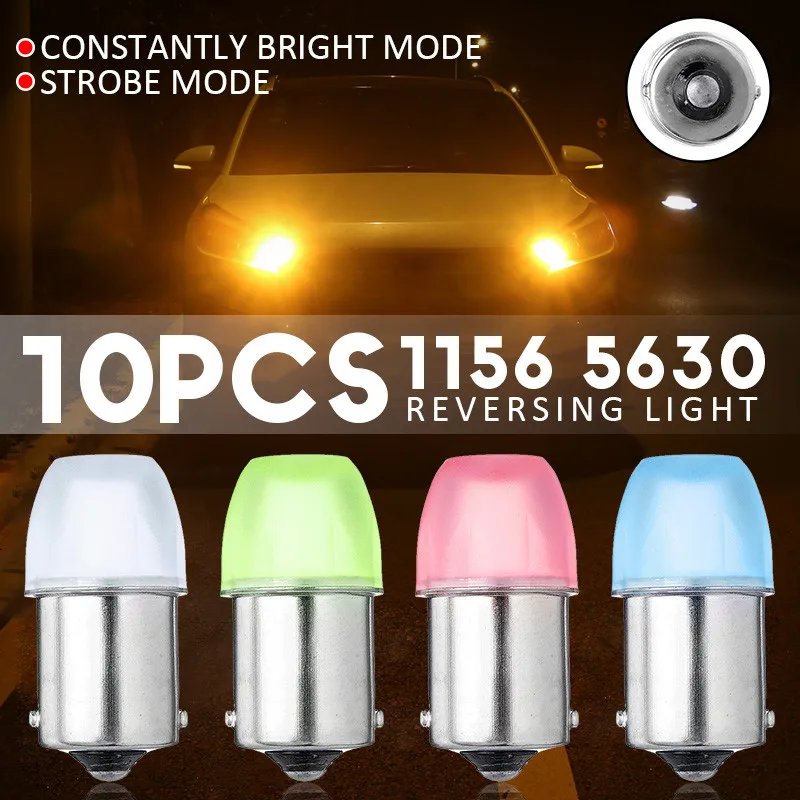 10pcs 1156 60LM 1W Car Brake 12V Turn Signal Lamp Bulb 3LED 5630SMD 4Colors Strobe/Constantly bright Light Mode | Автомобили и