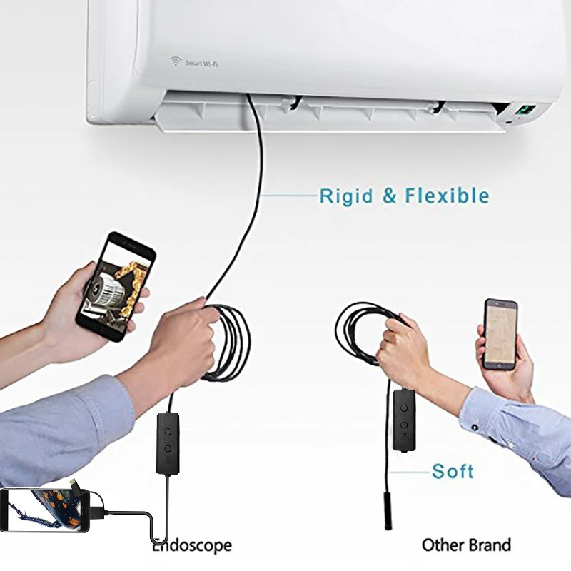 Бороскоп IP67 8 мм Windows2000/Windows Xp/Vista/Windows7/Windows8 8 светодиодный Инспекционная камера Micro USB/TYPE-C wifi эндоскоп