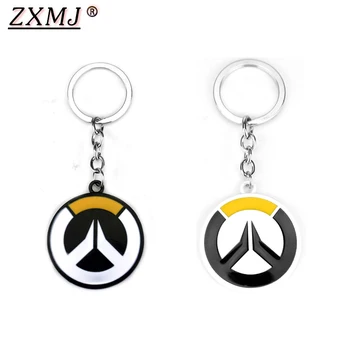 

ZXMJ Overwatch Metal Keychain Hot Game OW Logo Car Key Ring Holder Round Llaveros Women Men Jewelry For Fans Gifts