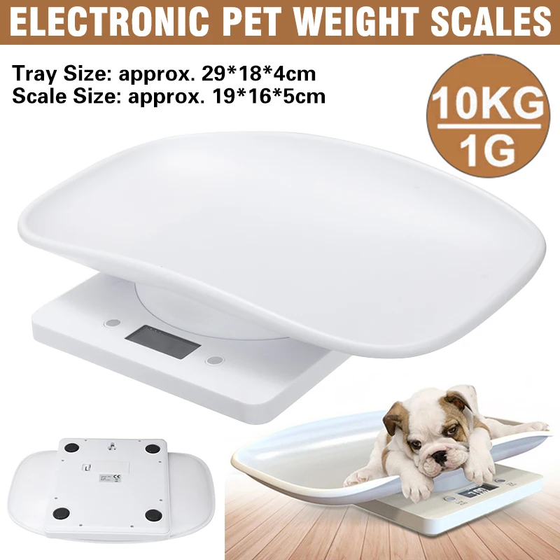  Pet Weight Scale 10kg/1g Digital Small Cats Dogs