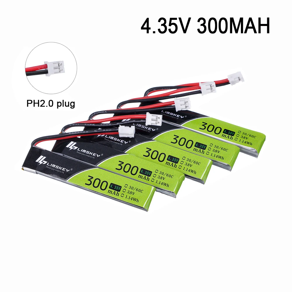 

Аккумулятор 1S 300 мА · ч, 3,8 в, 30C/60C, 4,35 в, LiHV, литий-полимерный аккумулятор PH2.0, для UK65, Mobula7, Snapper, BetaFPV, 65S, для дрона