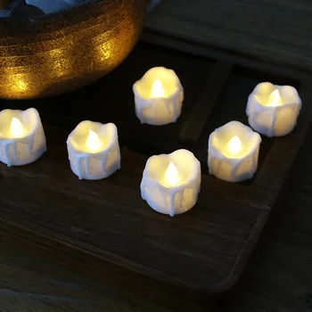 

4pcs mini flameless LED Tea Light Candles Led Battery-Powered Candle Fake Simulation Home Decor Wedding Birthday Decoration