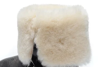 

SunNY Everest Snow Boots Women Belt Buckle Waterproof Sheep Leather Fur Boots Flat Large Size Cotton-Padded Shoes shoes women