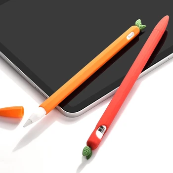 

Cute Carrot Leaf Shell Silicone Protective Sleeve Pouch Case Cover Skin Nib Cover For -Apple Pencil 1st 2nd Touch Pen