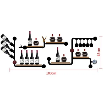 

Metal & Wood Wine Rack European-style Wine Rack Wine Bottle Display Stand Rack Organizer CF