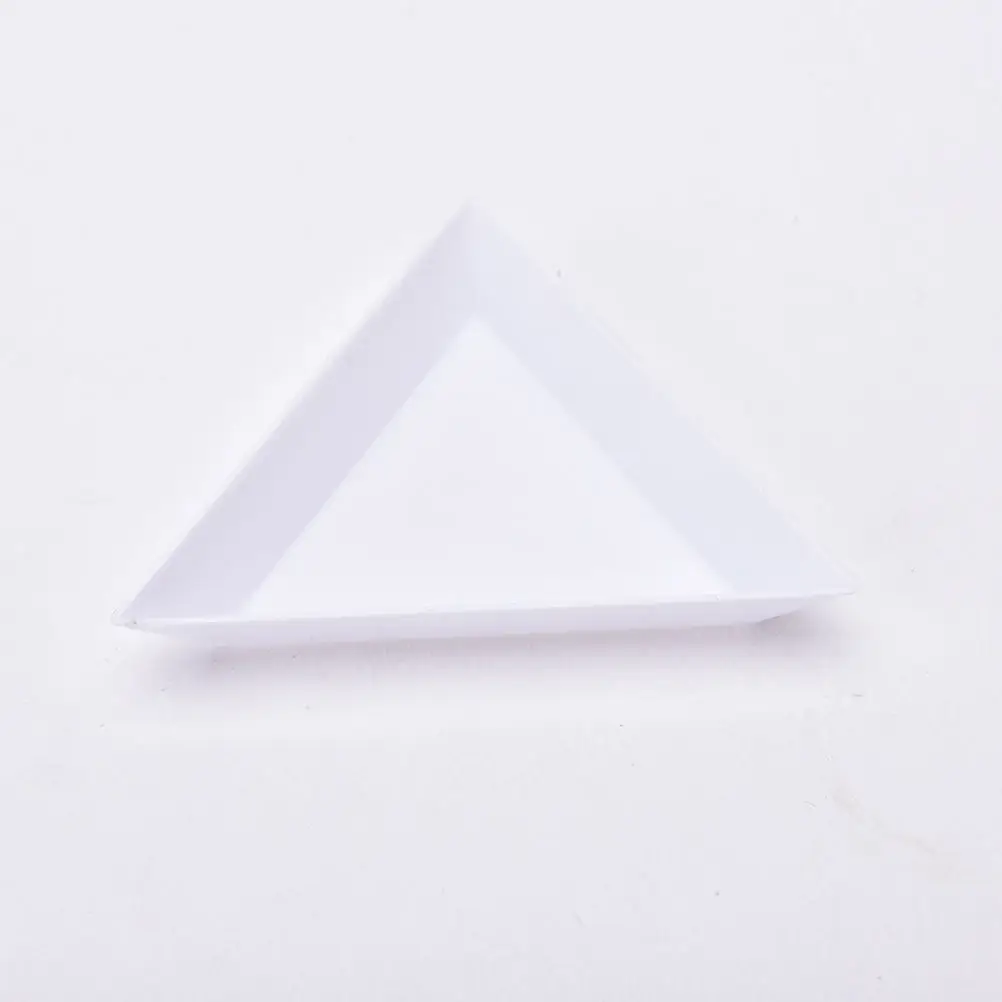 2pcs 75mm Hot Sale Plastic Triangle Jewelry Plate White Plastic Foam Ball Storage Small Beads Ball Holder Dish