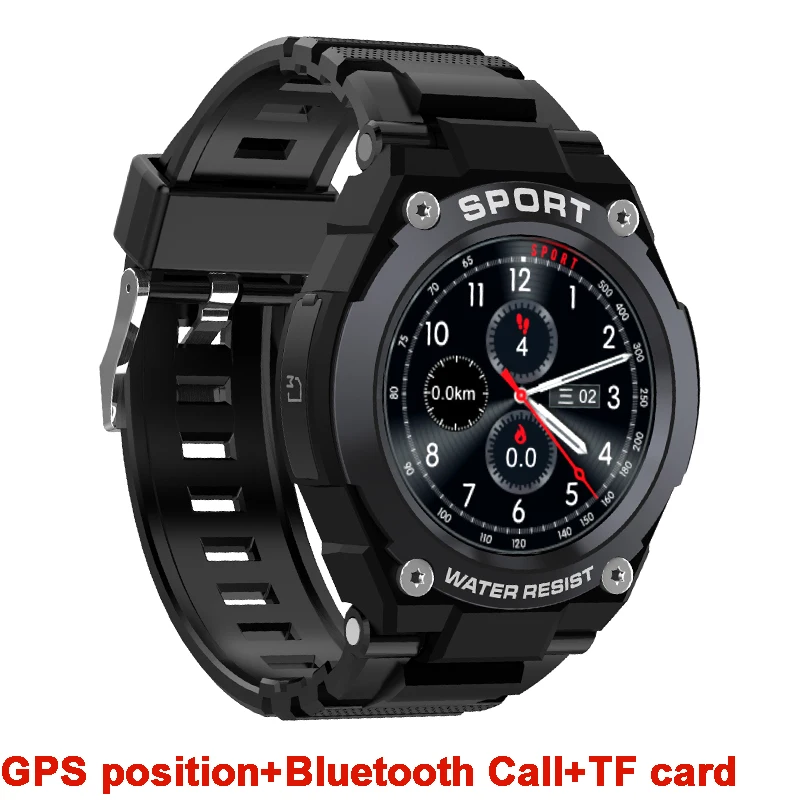 DT97 gps Смарт-часы для мужчин IP67 Bluetooth Вызов часы спортивный фитнес-браслет gps-трекер компасы воспроизведения музыки TF карты Smartwatch - Цвет: black