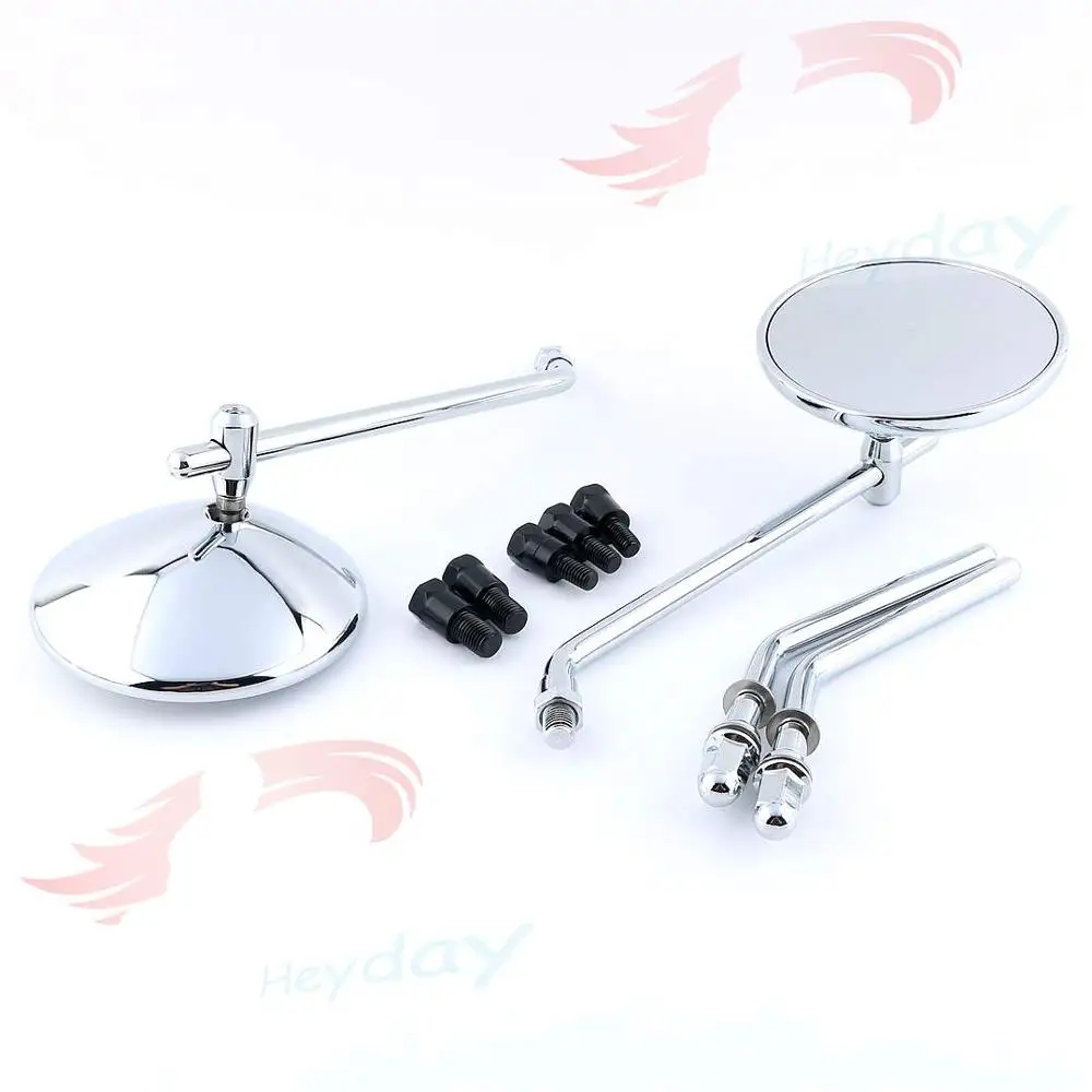 2 шт., 10 мм, 8 мм, модифицированное покрытие, универсальный стильный дизайн, мотоциклетное зеркало заднего вида, круглое Железное Зеркало, украшение для мотоцикла